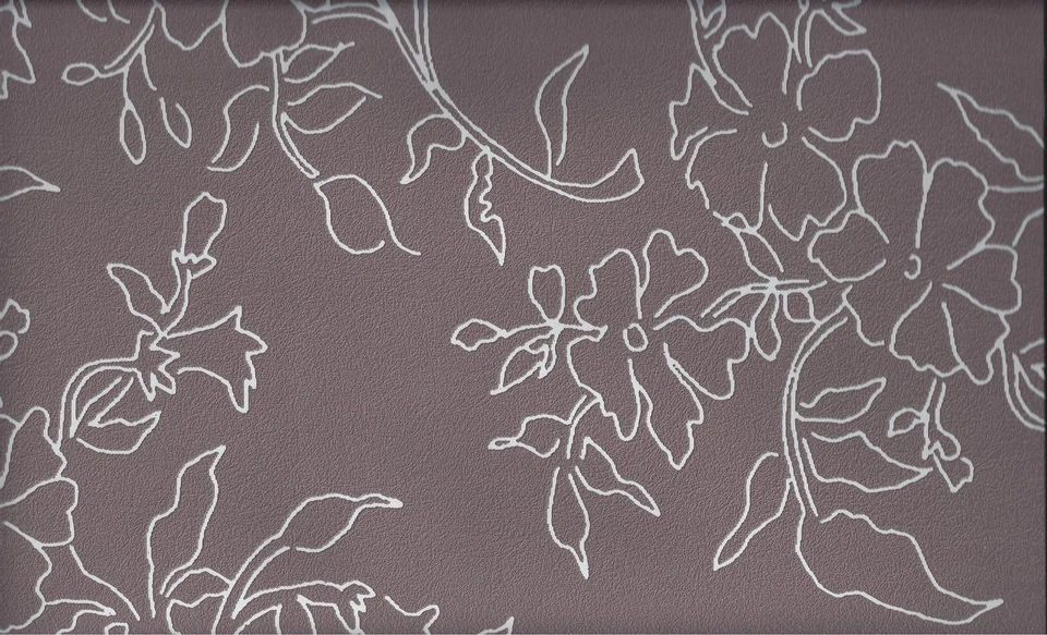 BTF 101 Sq Ft Ice Blue Floral Inlay on Chocolate Brown Wallpaper 17463 - Image 1 of 1