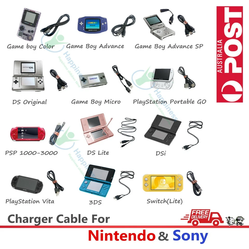 Charging & Data Cable for Nintendo 3DS, Switch, GBA SP, Sony PSP, PS Vita - Image 1 of 1