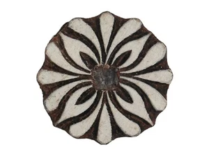 Floral Flower Wooden Stamp 5.7cm Indian Hand Carved Printing Block - Picture 1 of 3