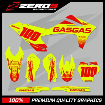 CUSTOM MX GRAPHICS KIT: GASGAS MOTOCROSS MC EC 2021 - 2022 BLOCK YEL-F / RED - Image 1 of 4