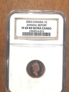 Near Flawless 2003 Canada Gold Plated 1Cent PF69 Ultra Cameo From RCM Report. - Picture 1 of 2