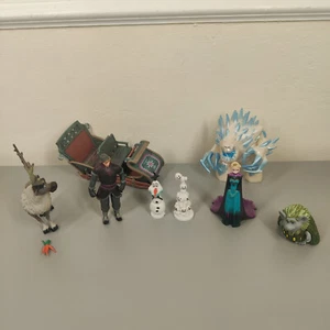 Disney Frozen Figures Bundle - Elsa Olaf Kristoff Sven Grand Pabbie - Picture 1 of 7