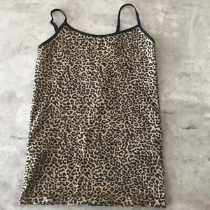 Y2K Cami Tank Top Women Large X-Large Leopard Animal Brown Rave Club Bongo Indie - Picture 1 of 7