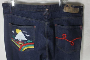 LR GEANS By LRG Blue Jeans Hip Hop Colorful Size 43 X 31 Embroidered  - Picture 1 of 9