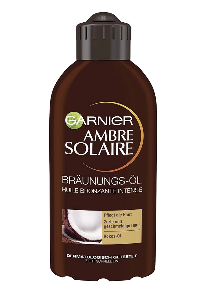 ✅ Garnier Bräunungs Öl Pflegendes Sonnen-Öl Ambre Solaire Kokos-Duft 200ml ✅