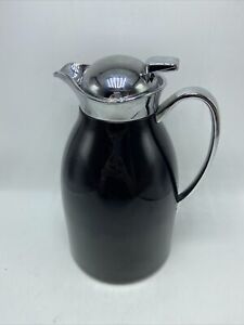 Crate & Barrel Xtra Thermal Coffee Carafe 1Liter 6-8 Cups Black & Silver #388025