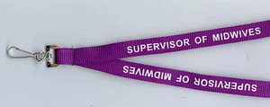 1 Purple SUPERVISOR OF MIDWIVES Breakaway Printed Safety Lanyard: FREE UK P&P - Picture 1 of 1