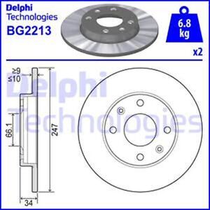 Brake Discs Front FOR PEUGEOT 106 55bhp 1.5 CHOICE2/2 96->01 Solid 1A 1C Delphi