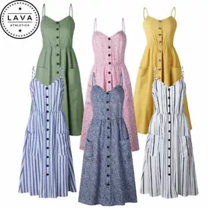 Women's Summer Boho Floral Long Maxi Evening Cocktail Party Beach Dress Wedding - Picture 1 of 18