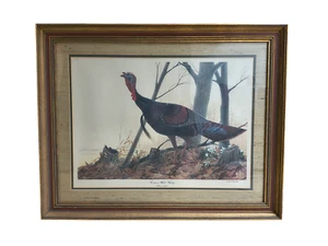 1974 Knob Creek Series John Ruthven Signed Print Eastern Wild Turkey /750 w/ COA - Picture 1 of 4