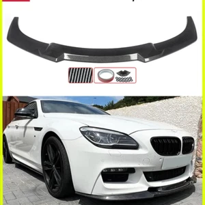 Carbon Fiber Black Front Bumper Lip For BMW F06 F12 F13 M Sport 650i 2012-2019 - Picture 1 of 4