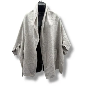 Anthropologie Moth 100% Cashmere Gray Open Cardigan w/ Pockets Sz One Size - Picture 1 of 11