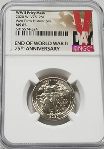 2020 W Weir Farm Historic Site Quarter 25c | NGC MS 65 | Privy Mark V75 - Picture 1 of 2