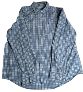 TIMBERLAND Shirt Blue/White Check Long Sleeve - Mens XXL 2XL - Picture 1 of 7