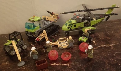 Lego City Volcano Supply Helicopter Set 60123 & 60122 As Is Pictured & Manuals🌟 - Image 1 of 4