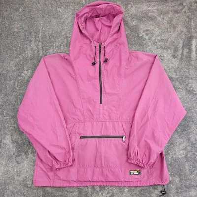Vtg LL Bean Windbreaker Womens XL Nylon Packable Anorak Fucshia Pink Hooded - Изображение 1 из 4