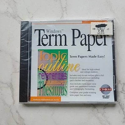 Pro One NEW Sealed Windows Term Paper Made Easy CD rom Tandy IBM PC Computer - Image 1 of 4