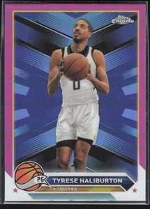 2023-24 Topps Chrome #4 Tyrese Haliburton Pink Refractors Indiana Pacers - Bild 1 von 2