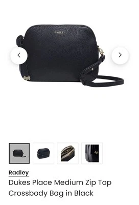 Radley London Dukes Place Medium Zip Top Cross Body Bag. Black. Brand New. - image 1 of 4