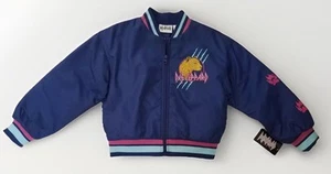 DEF LEPPARD GIRLS SIZE XLARGE XL 14/16 BOMBER JACKET BLUE PINK - Picture 1 of 5