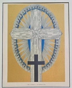 Olga Fröbe-Kapteyn 1881-1962 The Cosmic Incarnation circa 1930 Screenprint - Picture 1 of 5