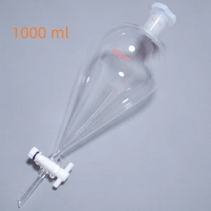 Lab glass separatory funnel 250 ml-5000 ml, telfon stopcock glass separator - Picture 1 of 14