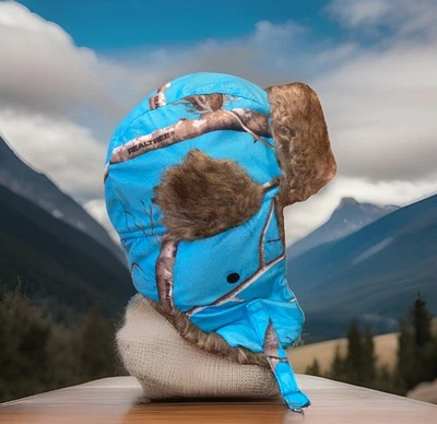 Hot Shot Realtree Fur Trapper Hat Size Adult L  80g 3M Thinsulate Blue Camo - Image 1 of 4