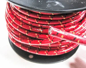 Cable de bujía cubierto de algodón tejido rojo 7 mm núcleo de cobre trenzado por el pie - Imagen 1 de 2