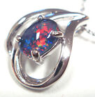 Australia Opal Natural Black Triplet Opal Necklace Solid Silver setting