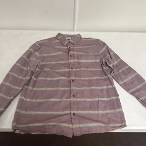 Camicia casual uomo Vans rossa a righe con bottoni manica corta colletto taglia più grande - Foto 1 di 7
