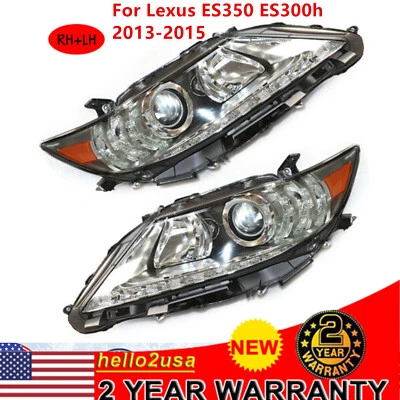 1 Pair Headlights For 2013 2014 2015 Lexus ES300h ES350 LH+RH Halogen Headlamps Foto 1 de 4