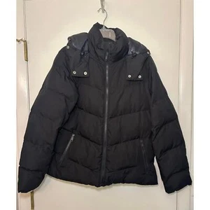 Gap Black Hooded Primaloft Puffer Jacket Coat Pockets Solid Womens XXL - Picture 1 of 8