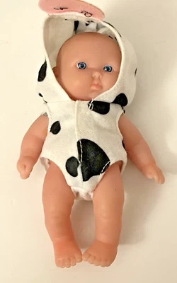 BERENGEUR Mini Lil Cutesies Lots To Love 5" Baby Doll with Cow Pajamas JC TOYS - Image 1 of 4