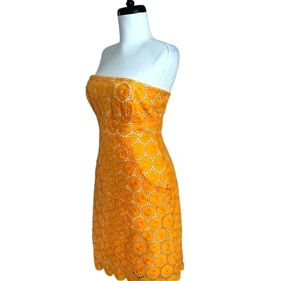 Vintage Shoshanna Strapless Lace Mini Dress 2 Preppy Y2K Friends Style Party - Image 1 of 4