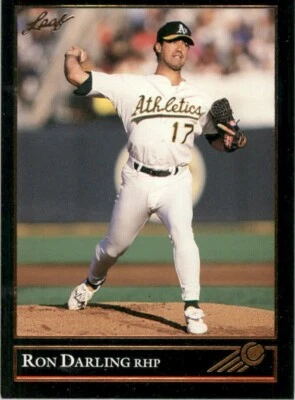 1992 Leaf Black Gold Ron Darling Oakland Athletics #447 Baseball Card - Image 1 of 2