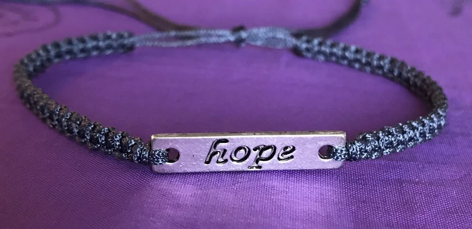 Handmade Fashion Adjustable Hope Charm Knitted Bracelet - Image 1 of 1