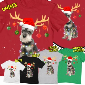 Festive Dog in Santa Hat Christmas Tree Family T-Shirt - Holiday Cheer #MC - Picture 1 of 21