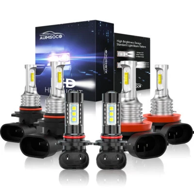 Para Ram 1500 2013 2014 2015 con proyector bombillas LED 8000K faros y luz antiniebla Foto 1 de 4