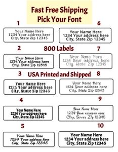 400 Personalized Return Address Labels 1/2 inch by 1 3/4 inch - Picture 1 of 1