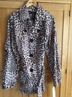 House Of Fraser Trench Coat Mac Size 14 Animal Print Un-Lined Belted Pockets NEW