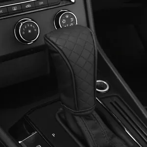 Car Gear Hand Shift Knob Cover Leather Handbrake Non-Slip Protector Accessories - Foto 1 di 13