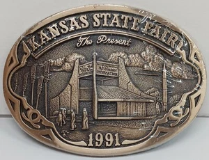 Kansas State Fair The Present 1991 Belt Buckle - Picture 1 of 4