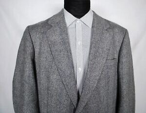 IMPERIAL by HAGGAR Mens Gray & Tan Wool Sport Coat Blazer Jacket Size 44