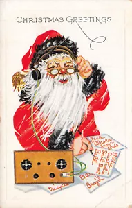 DE COLECCIÓN POSTAL NAVIDAD SANTA RADIOAFICIONADO OPERADOR INALÁMBRICO CON LISTAS 82422 R - Imagen 1 de 2