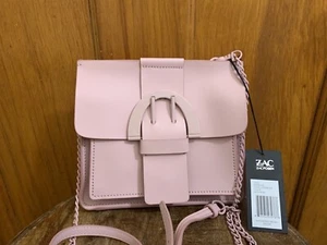 Zac Posen Chain Crossbody buckled leather bag wood rose pink NWT $325.00 - Picture 1 of 7