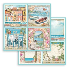 Stamperia - SUEÑO AZUL - 4 X TARJETAS - 12"" X 12"" - ¡CORTADO PARA AHORRAR EN GASTOS DE ENVÍO!!¡! - Imagen 1 de 3