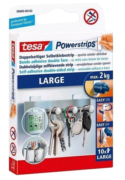 Tesa ® Powerstrips ® Large 10 Stck. Klebestrips Klebestreifen selbstklebend - Bild 1 von 1