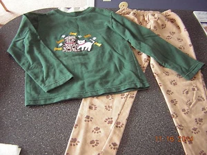 Girls Med shirt and pants set by Copper Key with cat and dog - EUC - Picture 1 of 5