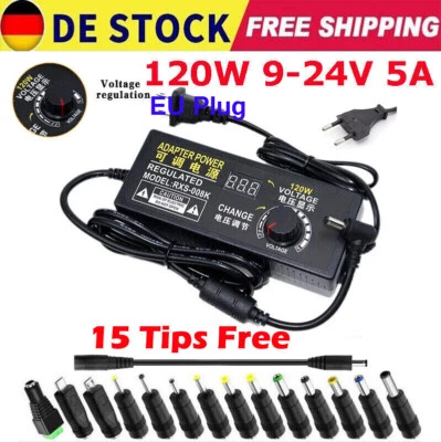 MARKENLOS 9V-24V 5A 120W Verstellbarer Netzadapter,Einstellbares Netzteil AC DC Adapter