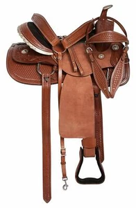 Juego de tachuelas de cuero Western Barrel Racing Horse tamaño 14"-18" - Imagen 1 de 8